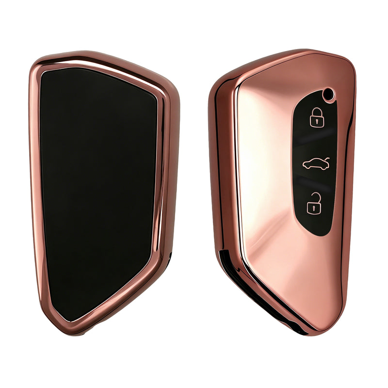 kwmobile Car Key Cover Compatible with VW Golf 8 3-Button Car Key - Silicone Cover