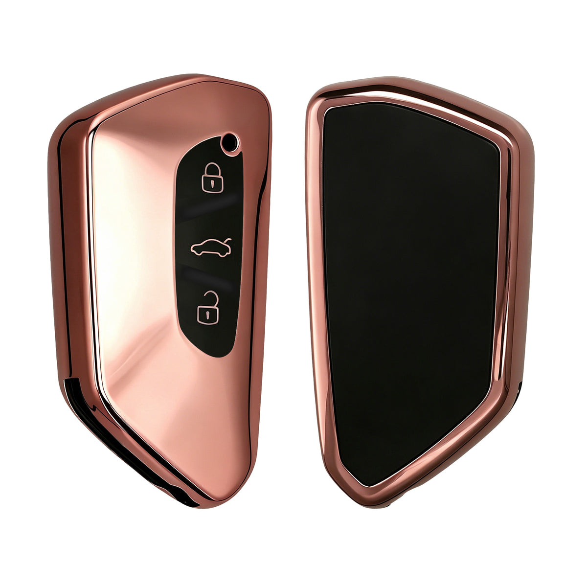 kwmobile Car Key Cover Compatible with VW Golf 8 3-Button Car Key - Silicone Cover