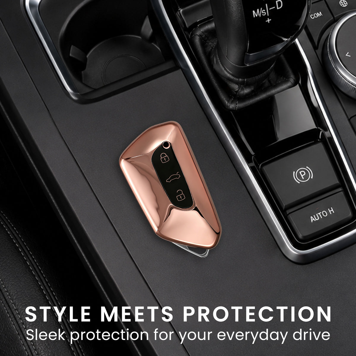 kwmobile Car Key Cover Compatible with VW Golf 8 3-Button Car Key - Silicone Cover
