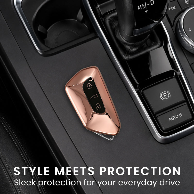 kwmobile Car Key Cover Compatible with VW Golf 8 3-Button Car Key - Silicone Cover