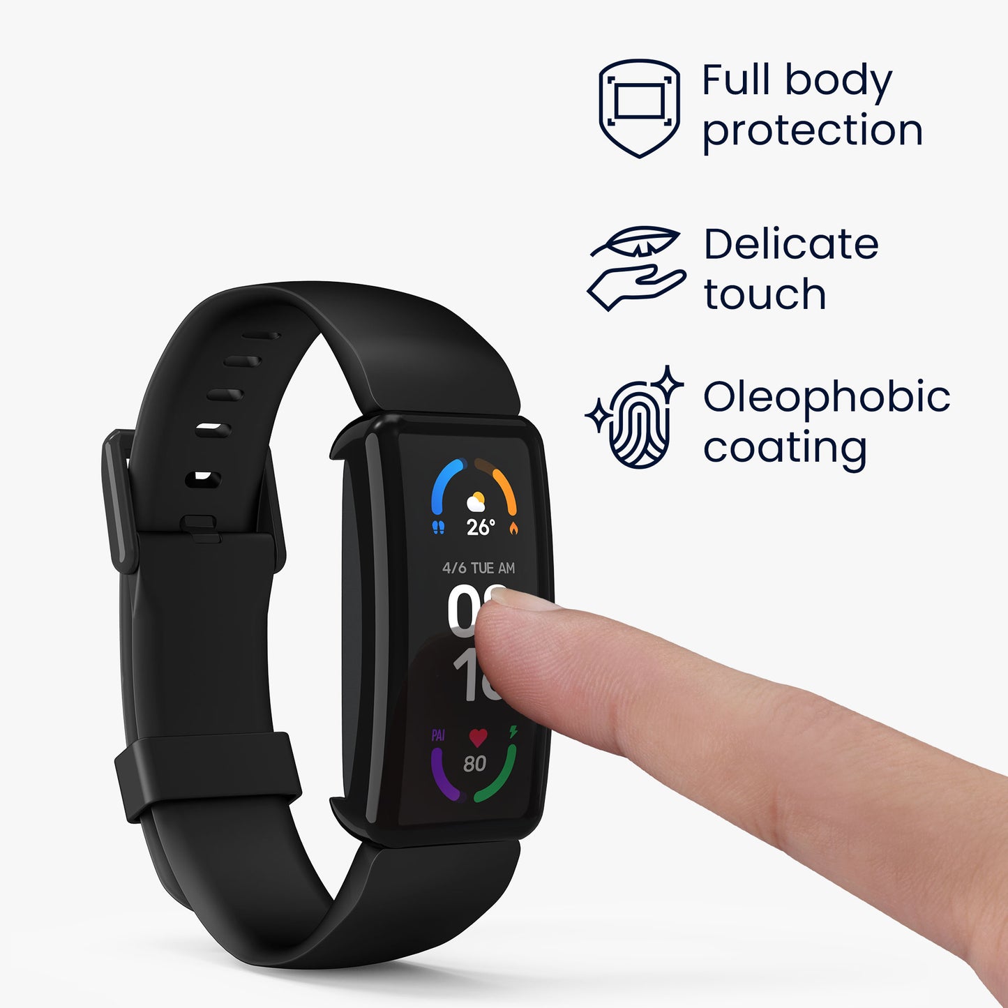 kwmobile Protective Case for Fitbit Inspire 3 / Inspire 2 / Ace 3 Full Body Display Cover Set