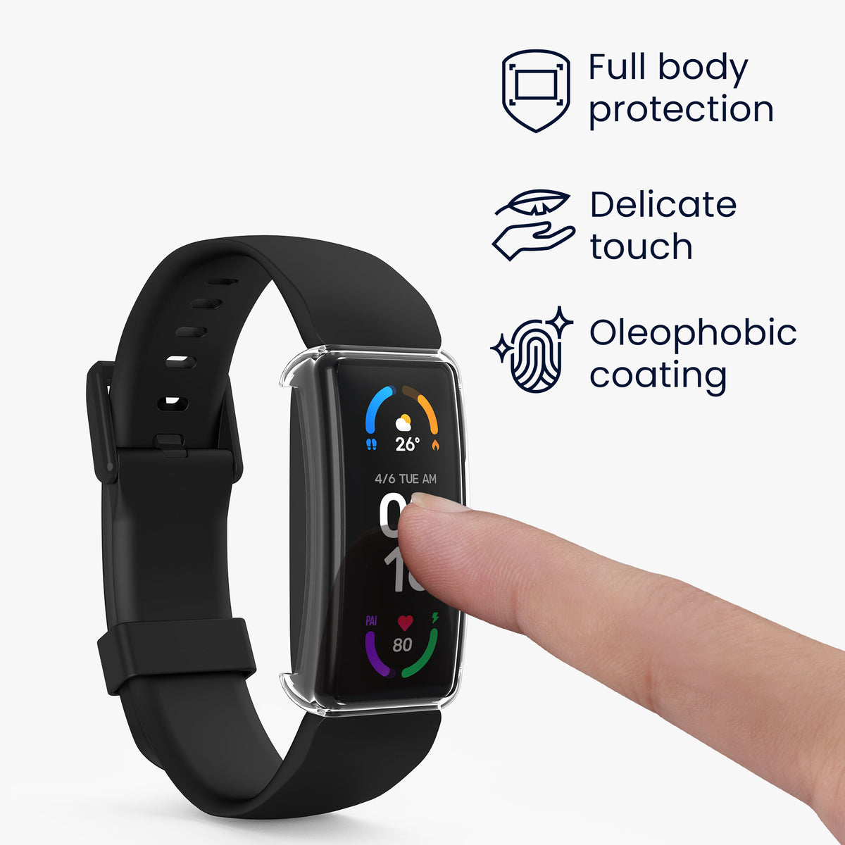 kwmobile Protective Case for Fitbit Inspire 3 / Inspire 2 / Ace 3 Full Body Display Cover Set