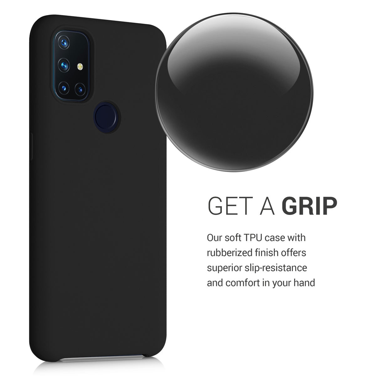 kwmobile Cell Phone Case for OnePlus Nord N10 5G - Silicone Case - Wireless Charging - Protective Cover
