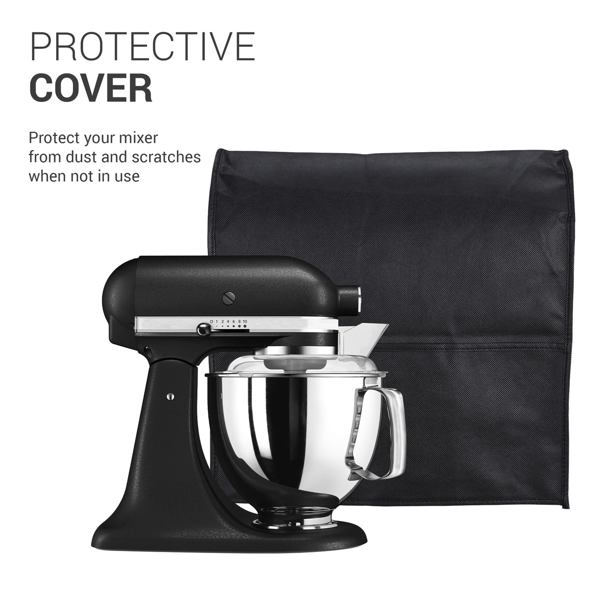 kwmobile Cover compatible with KitchenAid 4.3-4.8 liter - with 3 Pockets - Stand Mixer Dust Cover