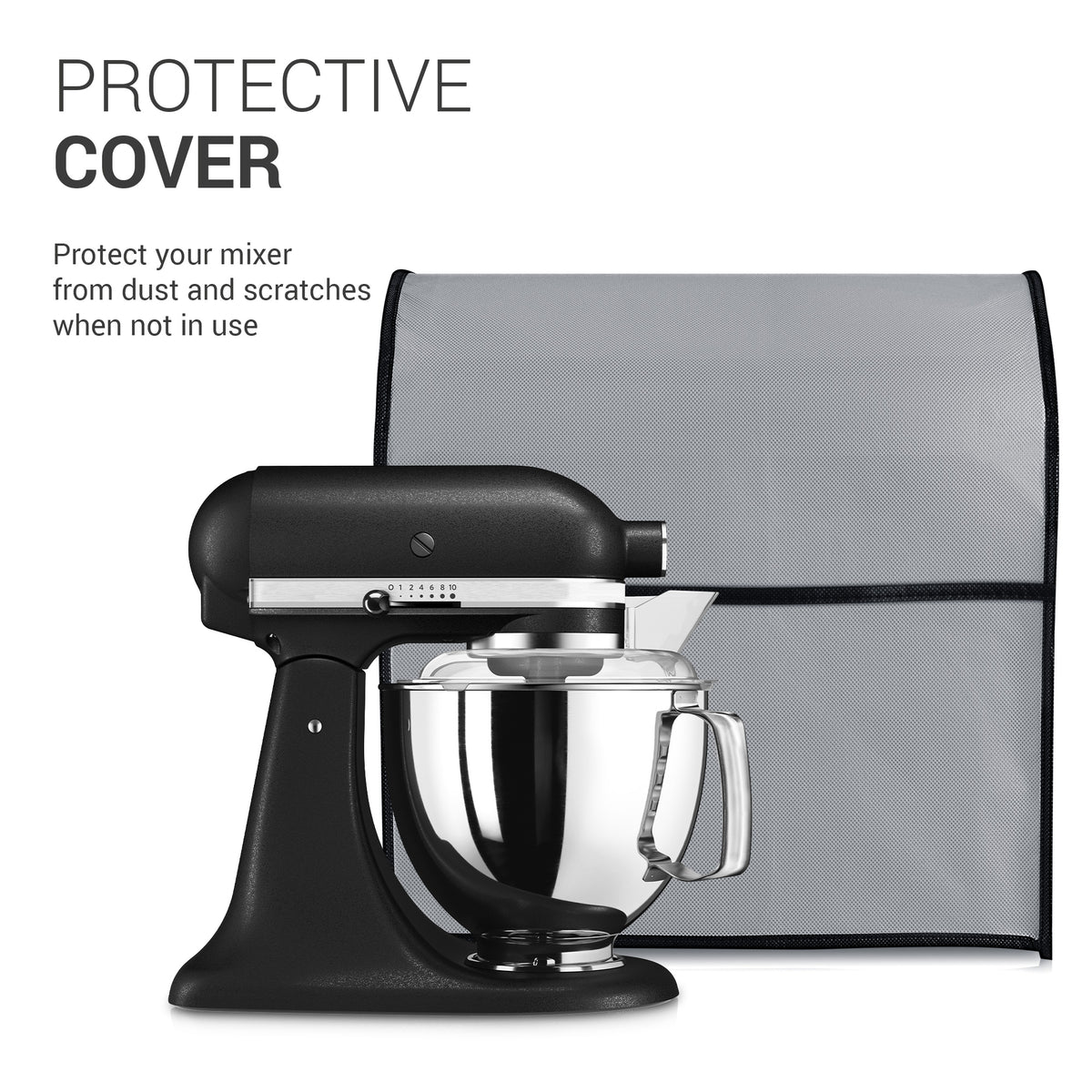 kwmobile Cover compatible with KitchenAid 4.3-4.8 liter - with 3 Pockets - Stand Mixer Dust Cover