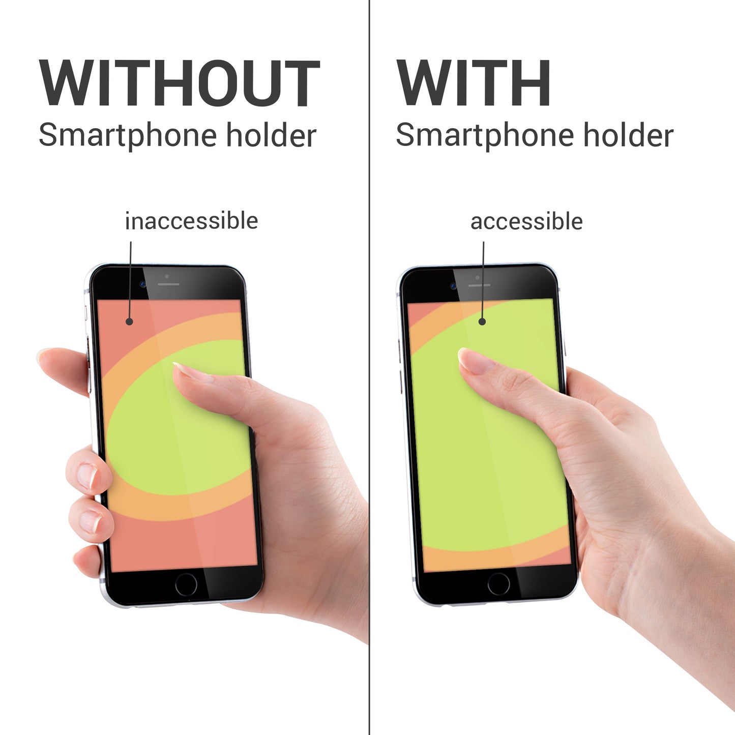 kwmobile Handy Fingerhalter - Handygriff Fingerhalter Griff - Fingerhalterung Handy - Phone Grip Set - Handyhalter Hand