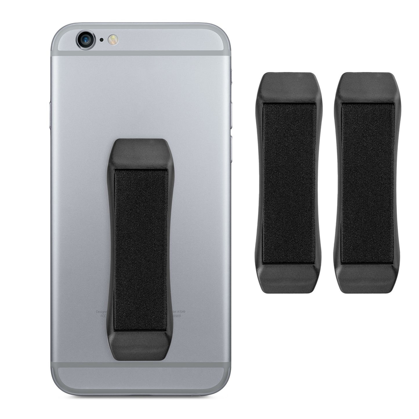 kwmobile 3x Handy Fingerhalter - Handygriff Fingerhalter Griff - Fingerhalterung Handy - Phone Grip Set - Handyhalter Hand - Smartphone Fingerhalterung in Schwarz Schwarz  