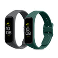 kwmobile 2x Uhrenarmband für Samsung Galaxy Fit 2 Armband - Fitnesstracker Band Set aus TPU Silikon - Ersatzarmband Smartwatch - Dunkelgrau Dunkelgrün Dunkelgrau  [dsg09]