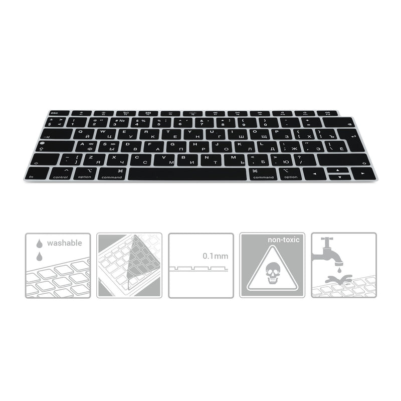 kwmobile Tastaturschutz für Apple MacBook Air 13’’ 2018 2019 2020 A1932 - QWERTY Russisch Keyboard Cover Abdeckung