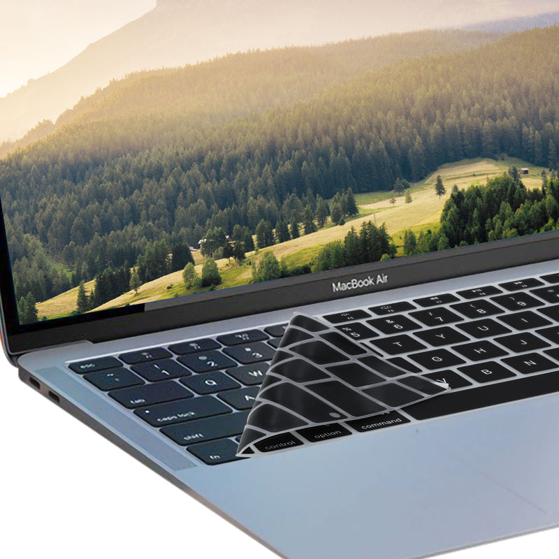 kwmobile Tastaturschutz QWERTY (Spanien) kompatibel mit Apple MacBook Air 13’’ 2018 2019 2020 A1932 - Schwarz