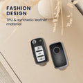 VW Skoda Seat 3-Button TPU Car Key Cover Black Silver Leather Look