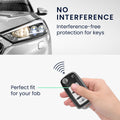 VW Skoda Seat 3-Button TPU Car Key Cover Black Silver Leather Look