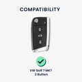 VW Golf 7 MK7 3-Button TPU Car Key Cover Leather Look