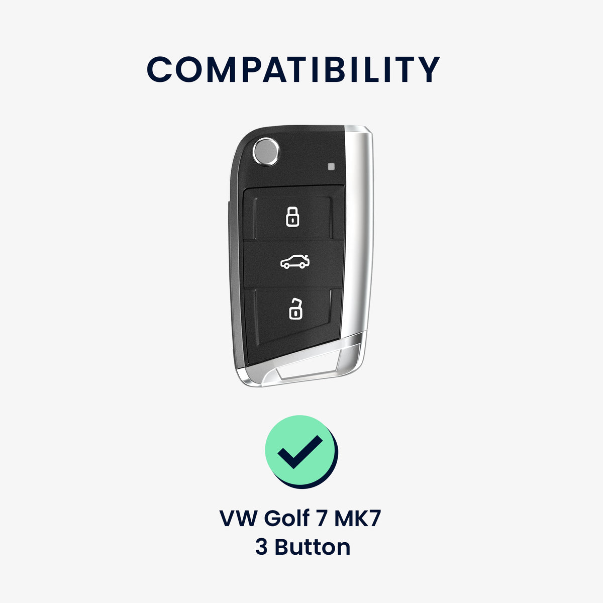 VW Golf 7 MK7 3-Button TPU Car Key Cover Leather Look