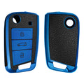 VW Golf 7 MK7 3-Button TPU Car Key Cover Leather Look