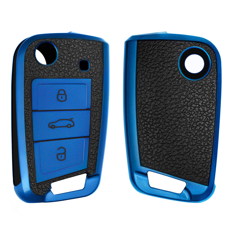 VW Golf 7 MK7 3-Button TPU Car Key Cover Leather Look
