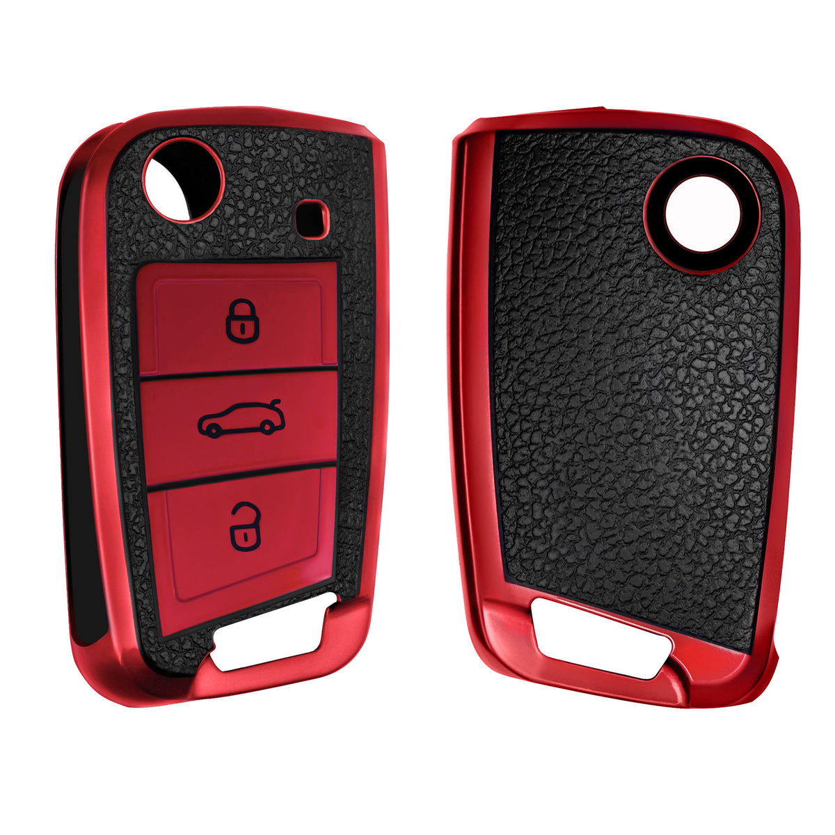 VW Golf 7 MK7 3-Button TPU Car Key Cover Leather Look