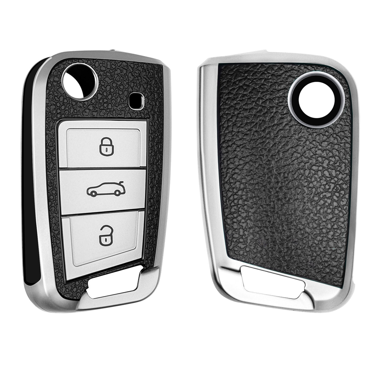 VW Golf 7 MK7 3-Button TPU Car Key Cover Leather Look