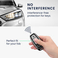 TPU Car Key Cover for Audi A6 A7 A8 Q7 Q8 3-Button Keyless Black and Silver Leather Look