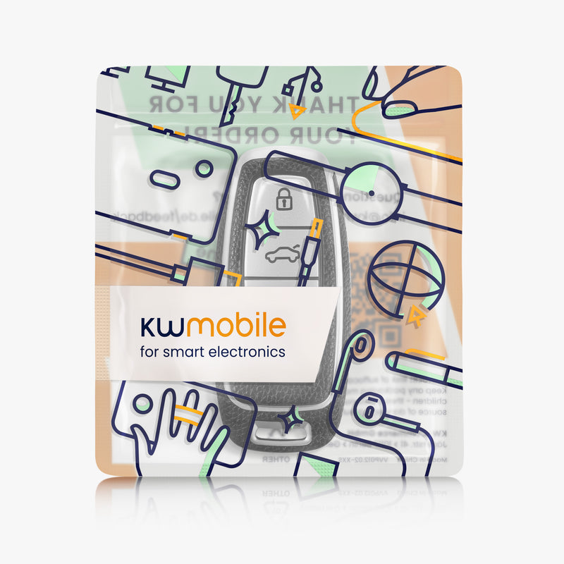 kwmobile Autoschlüssel Hülle kompatibel mit Audi A6 A7 A8 Q7 Q8 3-Tasten Autoschlüssel Keyless - Schlüsselhülle Cover