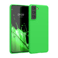 kwmobile Handyhülle für Samsung Galaxy S21 Hülle - TPU Case - Kabelloses Laden - Schutzhülle Cover in Neon Grün Neon Grün  
