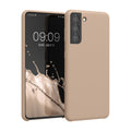 kwmobile Handyhülle für Samsung Galaxy S21 Hülle - Case Silikon - Kabelloses Laden - Schutzhülle Cover in Perlmutt Perlmutt  