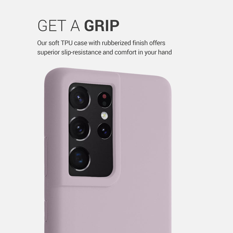Rubberized Silicone Case for Samsung Galaxy S21 Ultra in Purple Cloud