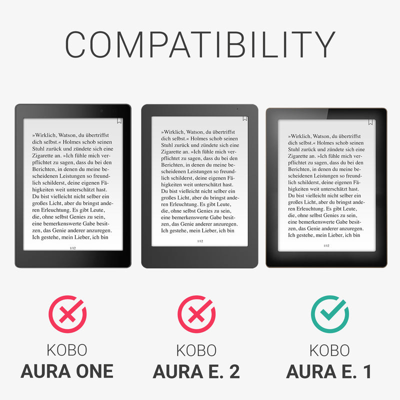Kobo Aura Edition 1 with Hand Strap Flip Case Dark Grey Denim