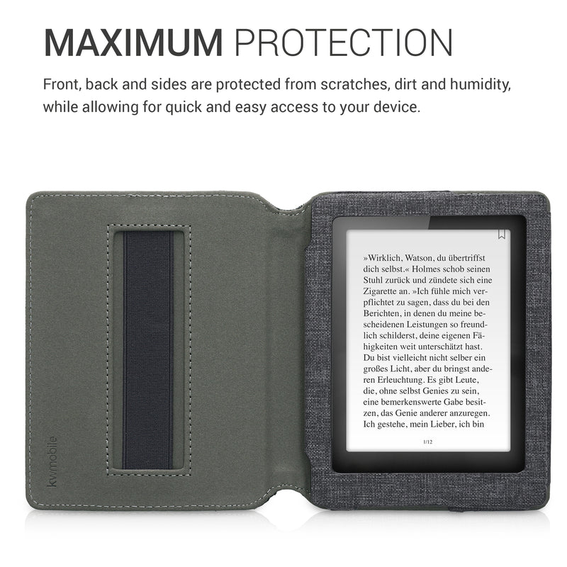 Kobo Aura Edition 1 with Hand Strap Flip Case Dark Grey Denim