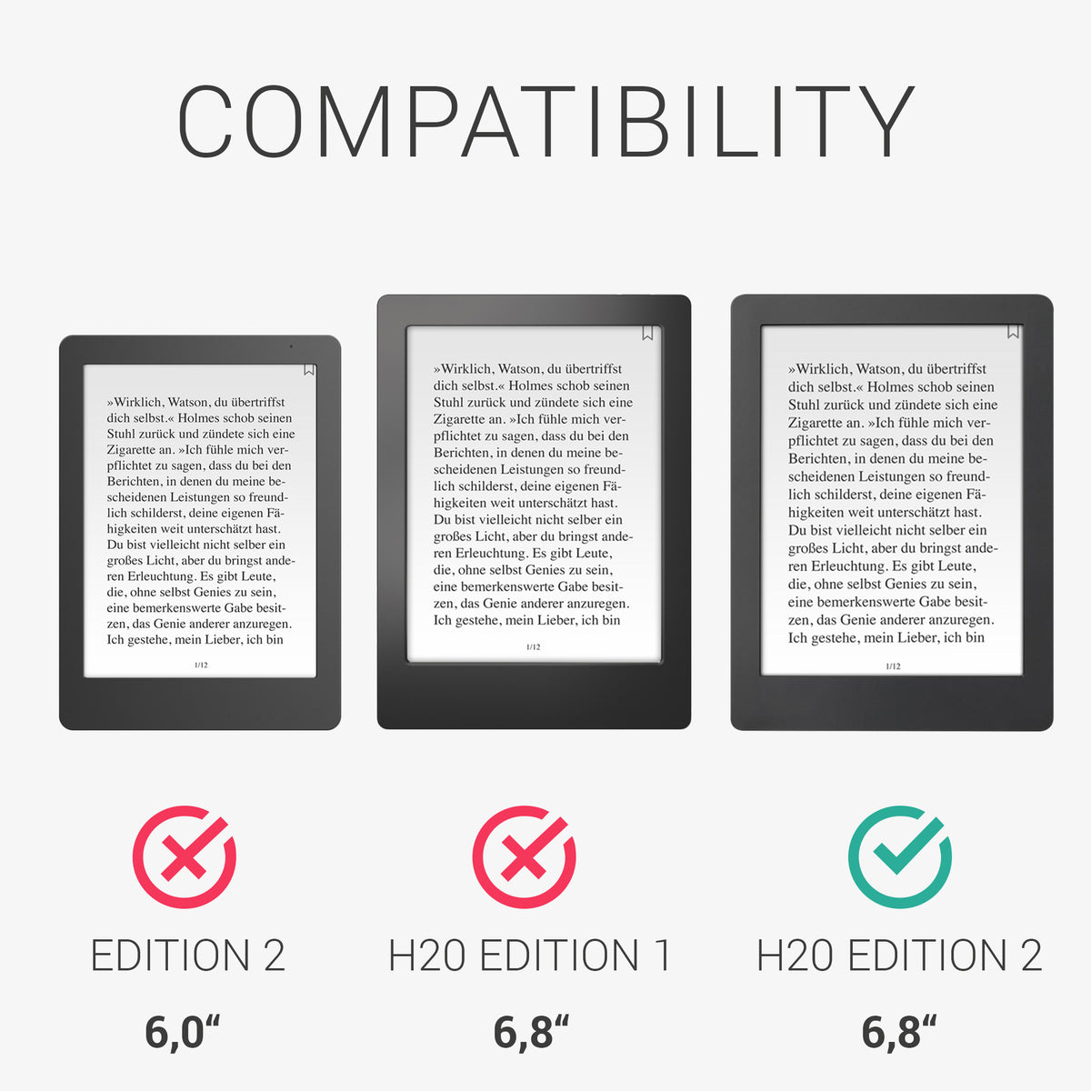 Kobo Aura H2O Edition 2 with Hand Strap Flip Case Denim
