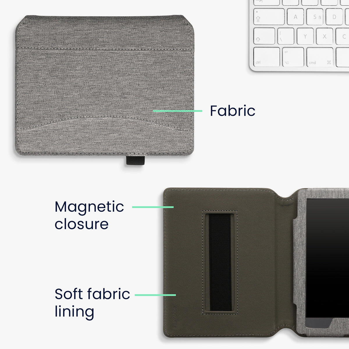 Kobo Aura H2O Edition 2 with Hand Strap Flip Case Denim