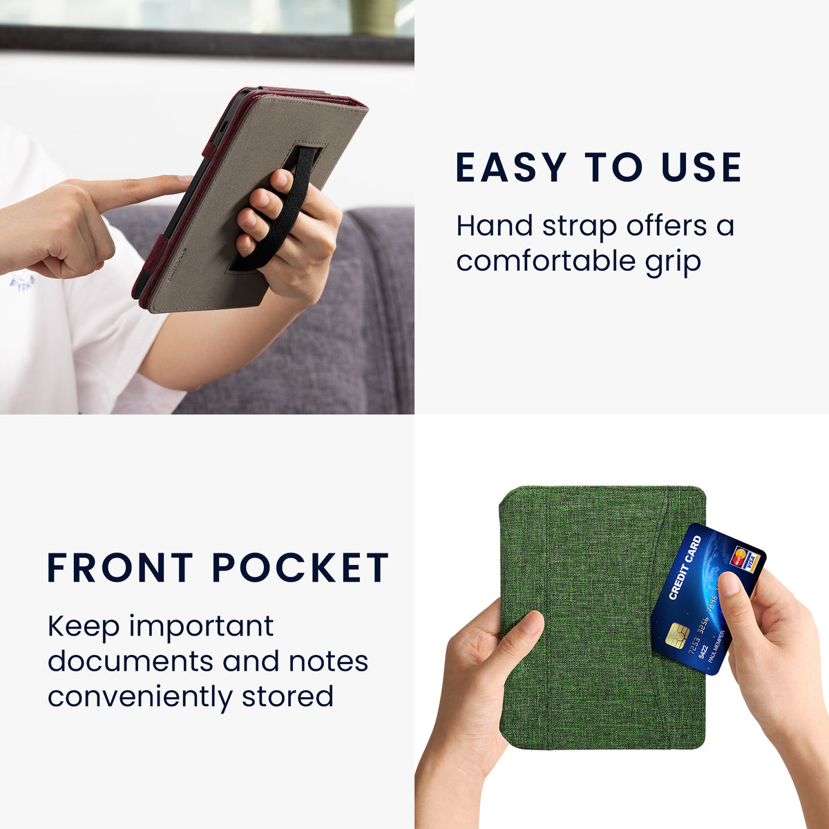 Kobo Aura H2O Edition 2 with Hand Strap Flip Case Denim