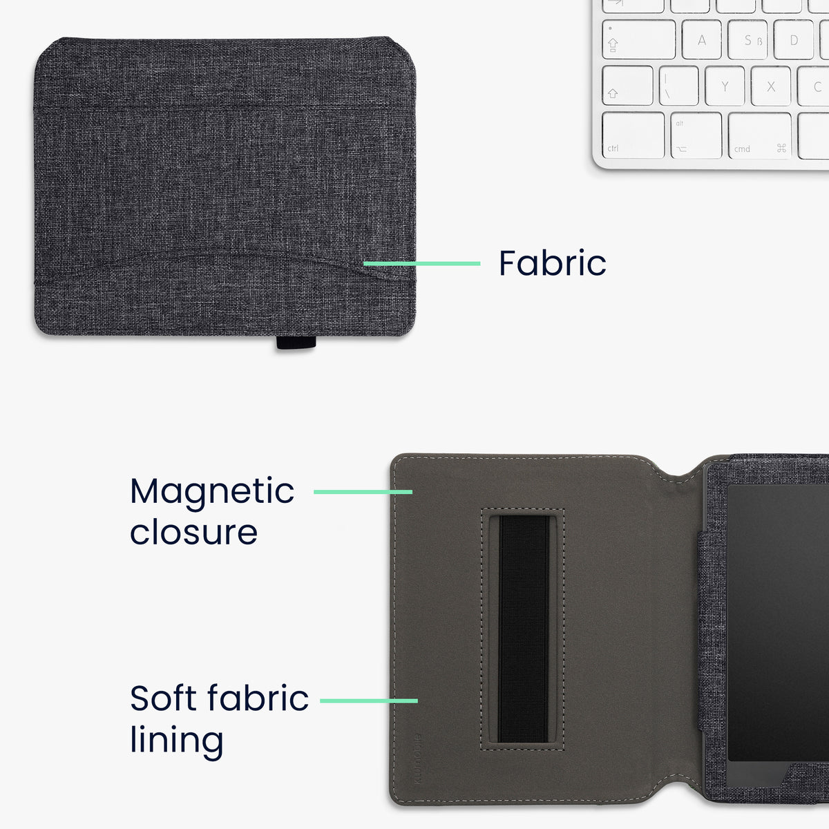 Kobo Aura H2O Edition 2 with Hand Strap Flip Case Denim