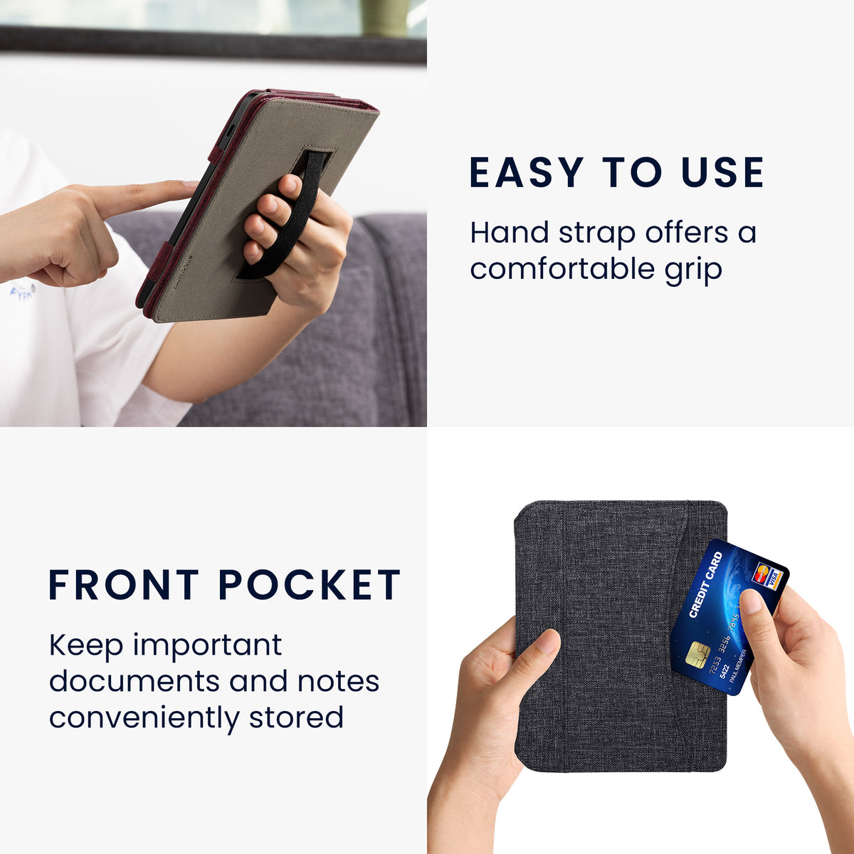 Kobo Aura H2O Edition 2 with Hand Strap Flip Case Denim