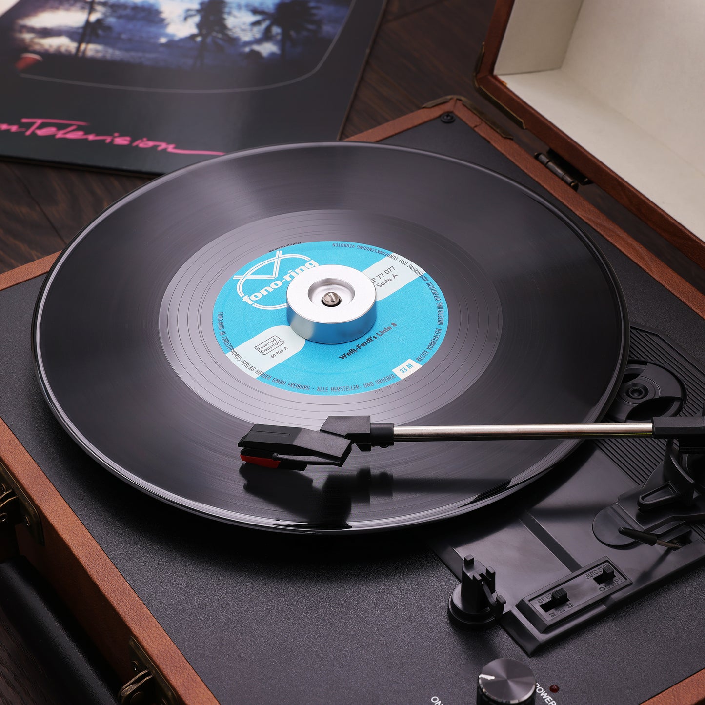 kwmobile Plattenspieler Single Adapter für 7’’ Platten - 45 RPM Schallplatten Adapter - 3,8cm Durchmesser - mit großem