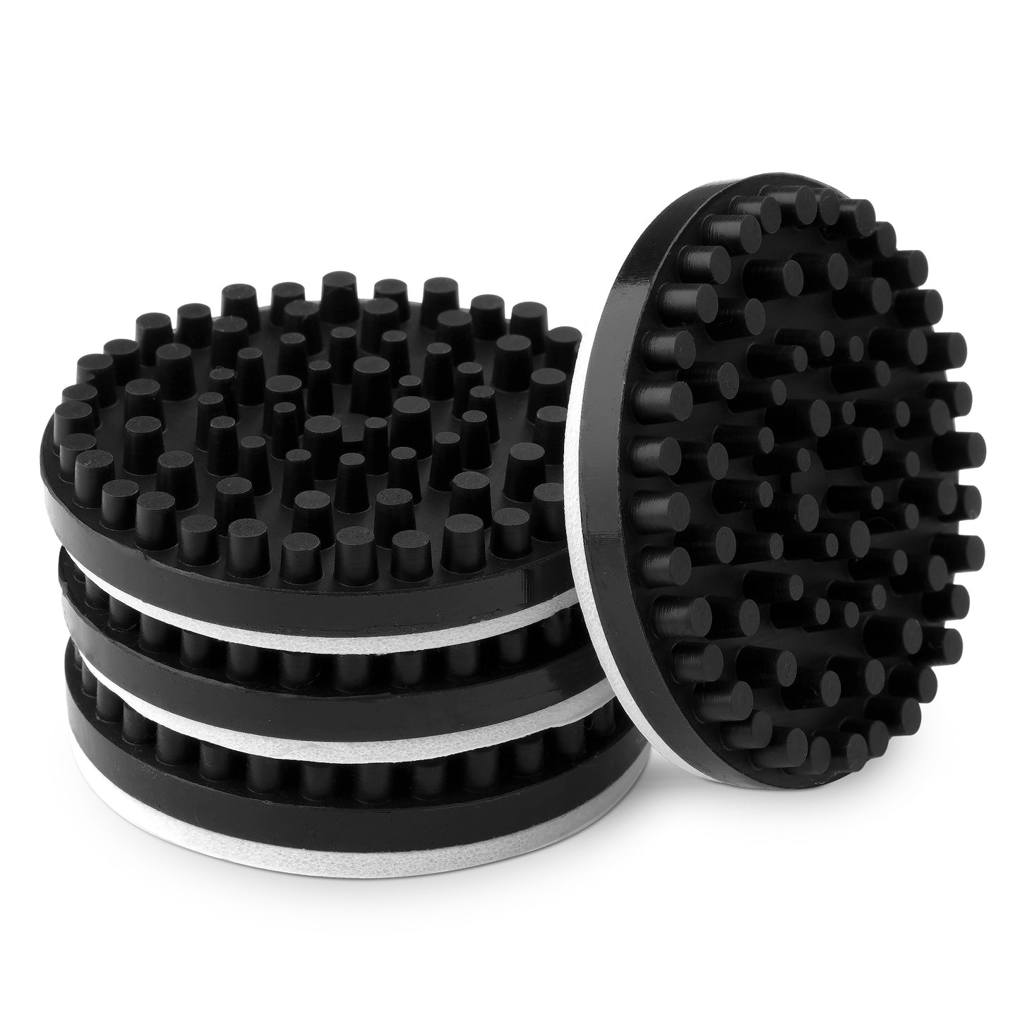 kwmobile 4X Silikon Schwingungsdämpfer für Schallplattenspieler - selbstklebend - Vibrationsdämpfer Set - auch für z. B. Lautsprecher Boxen - Shock Absorber Lautsprecher Füße Schwarz  [dsg01]