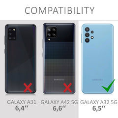 kwmobile Displayschutzfolie kompatibel mit Samsung Galaxy A32 5G Set - Kristallklar - Displayschutz