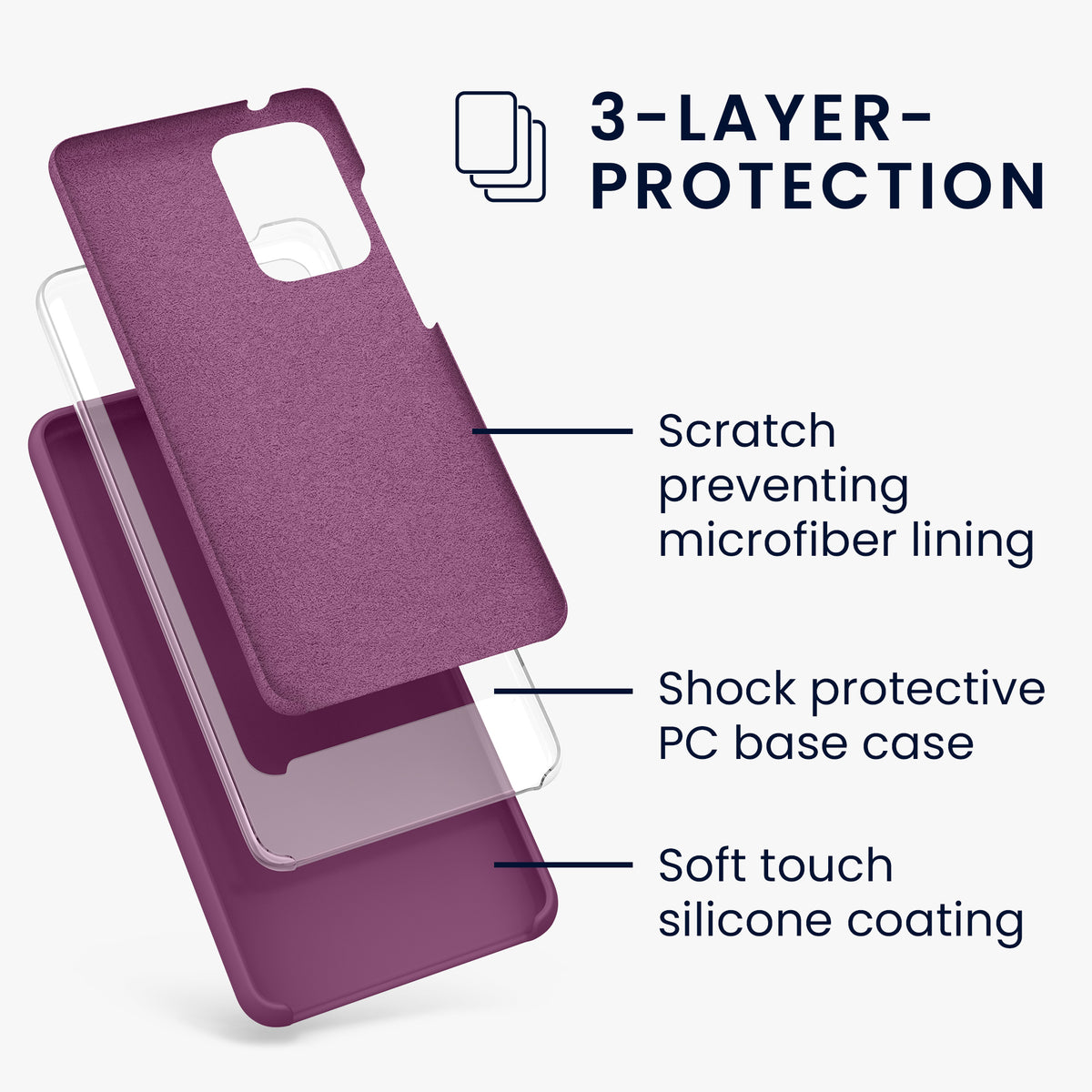 Silicone Phone Case for Samsung Galaxy A52 / A52 5G / A52s 5G