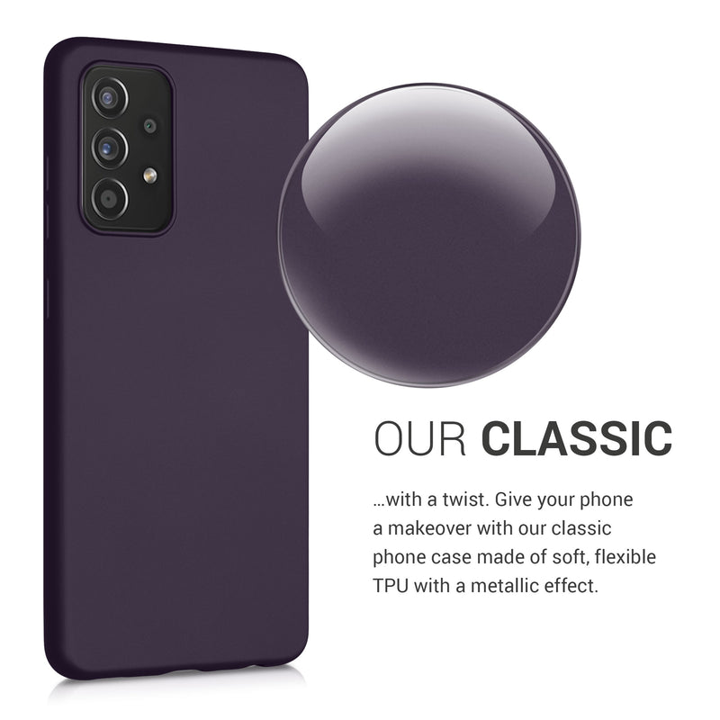 kwmobile Phone Case for Samsung Galaxy A52 / A52 5G / A52s 5G - Metallic Shimmer Silicone Cover - Protective Case
