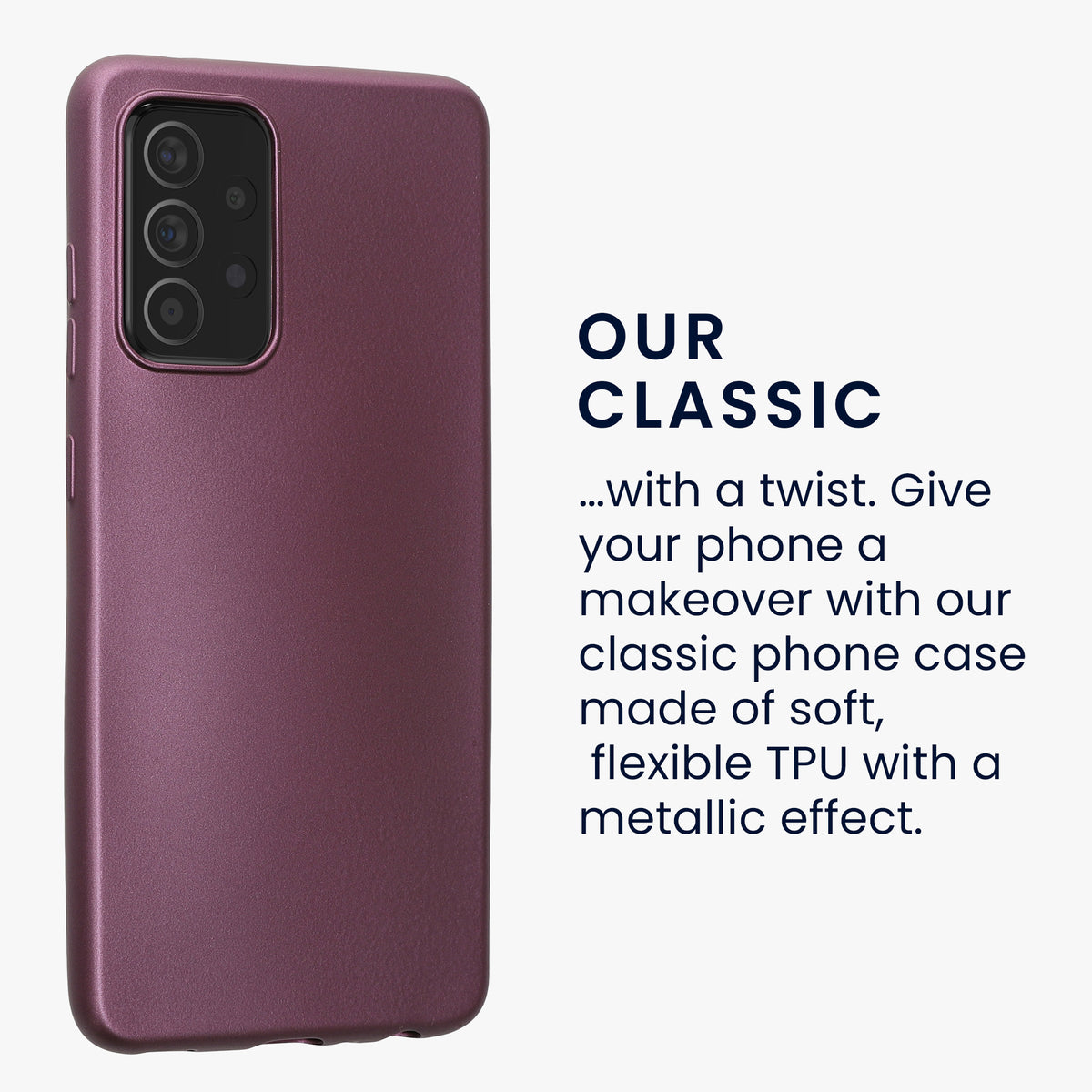 kwmobile Phone Case for Samsung Galaxy A52 / A52 5G / A52s 5G - Metallic Shimmer Silicone Cover - Protective Case