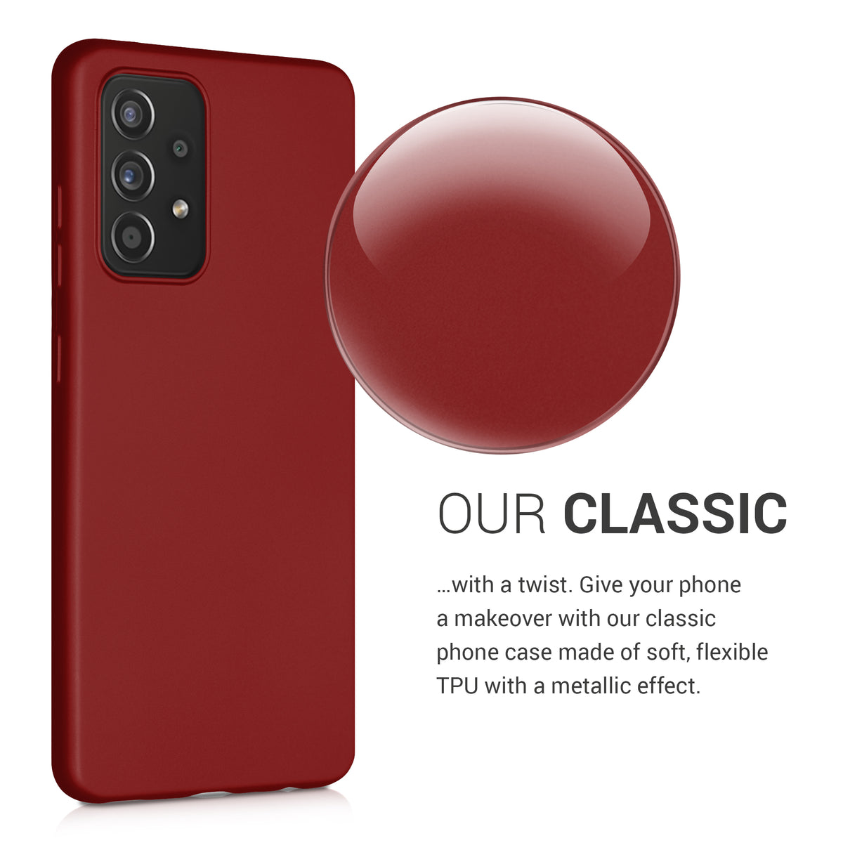 kwmobile Phone Case for Samsung Galaxy A52 / A52 5G / A52s 5G - Metallic Shimmer Silicone Cover - Protective Case