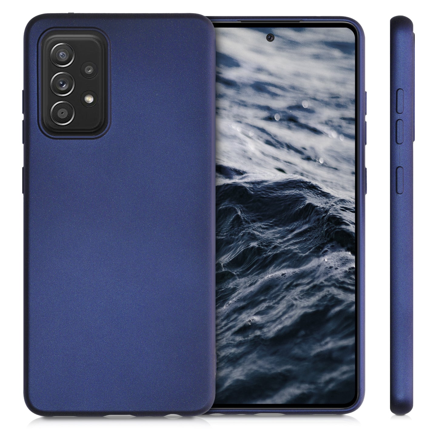 kwmobile Phone Case for Samsung Galaxy A52 / A52 5G / A52s 5G - Metallic Shimmer Silicone Cover - Protective Case