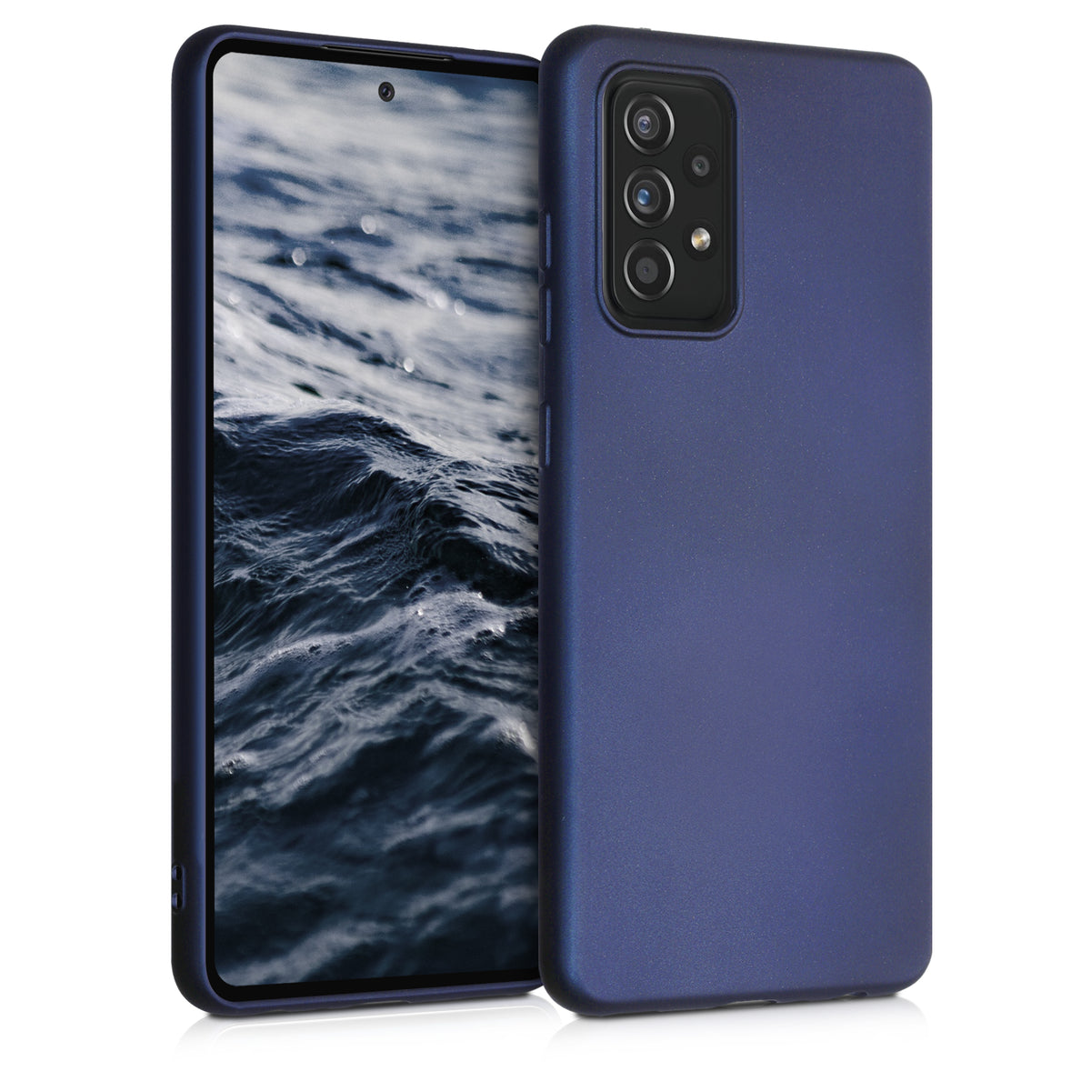 kwmobile Phone Case for Samsung Galaxy A52 / A52 5G / A52s 5G - Metallic Shimmer Silicone Cover - Protective Case