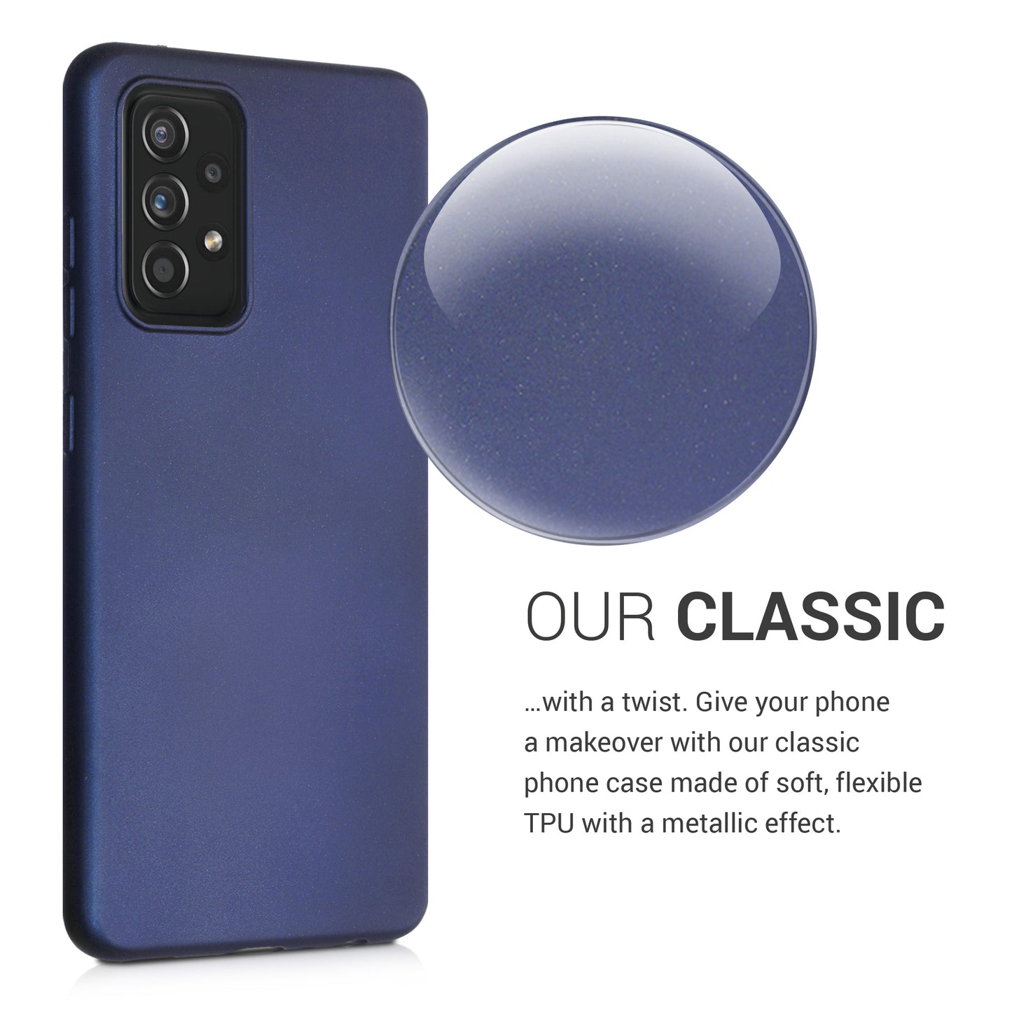 kwmobile Phone Case for Samsung Galaxy A52 / A52 5G / A52s 5G - Metallic Shimmer Silicone Cover - Protective Case