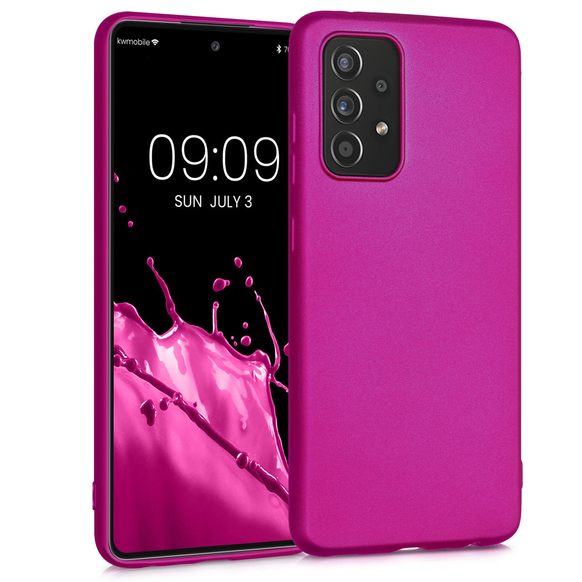 kwmobile Phone Case for Samsung Galaxy A52 / A52 5G / A52s 5G - Metallic Shimmer Silicone Cover - Protective Case
