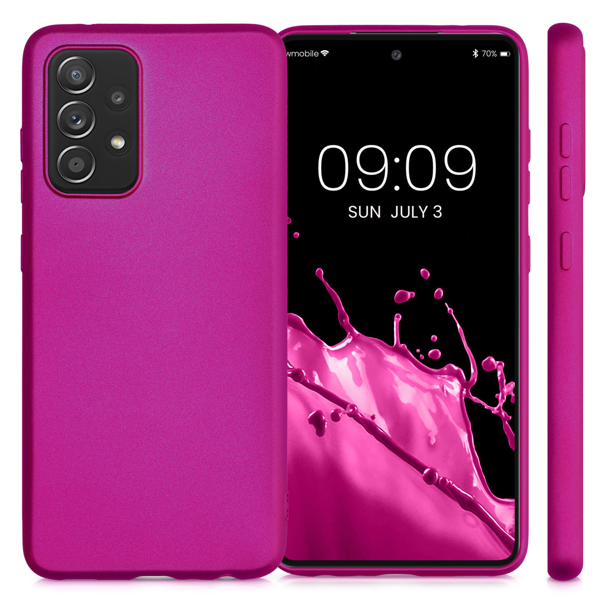 kwmobile Phone Case for Samsung Galaxy A52 / A52 5G / A52s 5G - Metallic Shimmer Silicone Cover - Protective Case