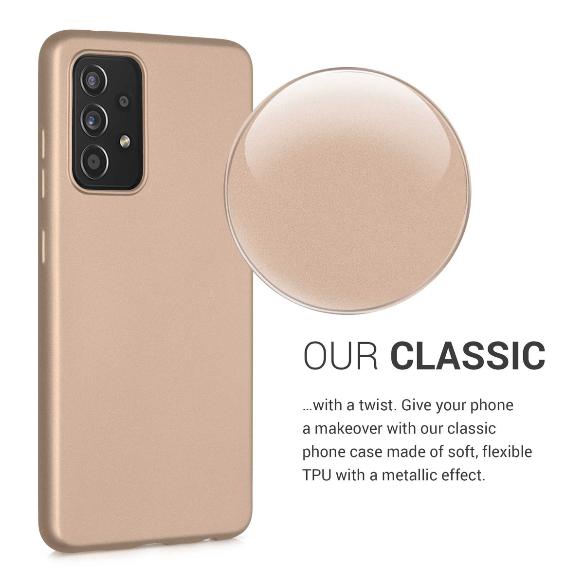 kwmobile Phone Case for Samsung Galaxy A52 / A52 5G / A52s 5G - Metallic Shimmer Silicone Cover - Protective Case