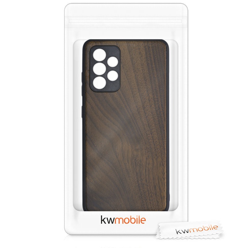 Samsung Galaxy A52 / A52 5G / A52s 5G Shockproof Hard Case with TPU Bumper Walnut Wood