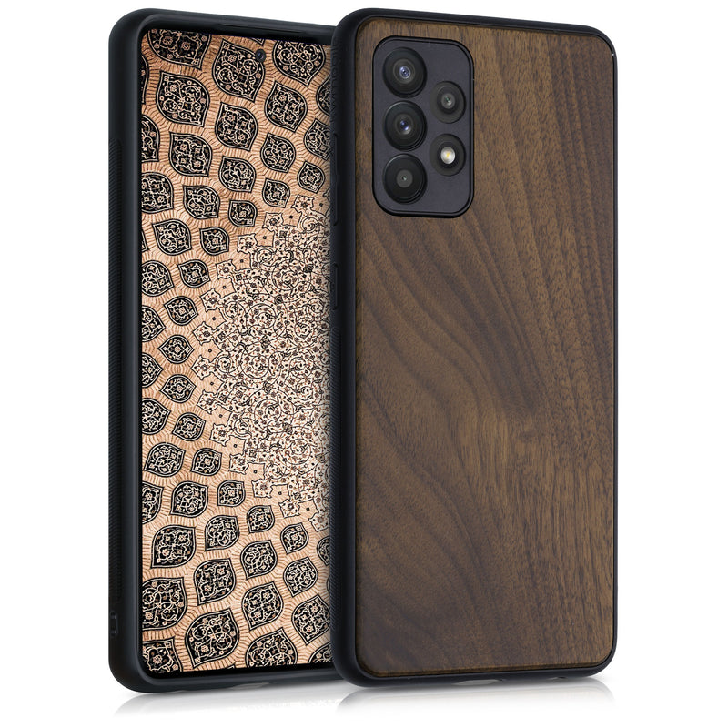 Samsung Galaxy A52 / A52 5G / A52s 5G Shockproof Hard Case with TPU Bumper Walnut Wood