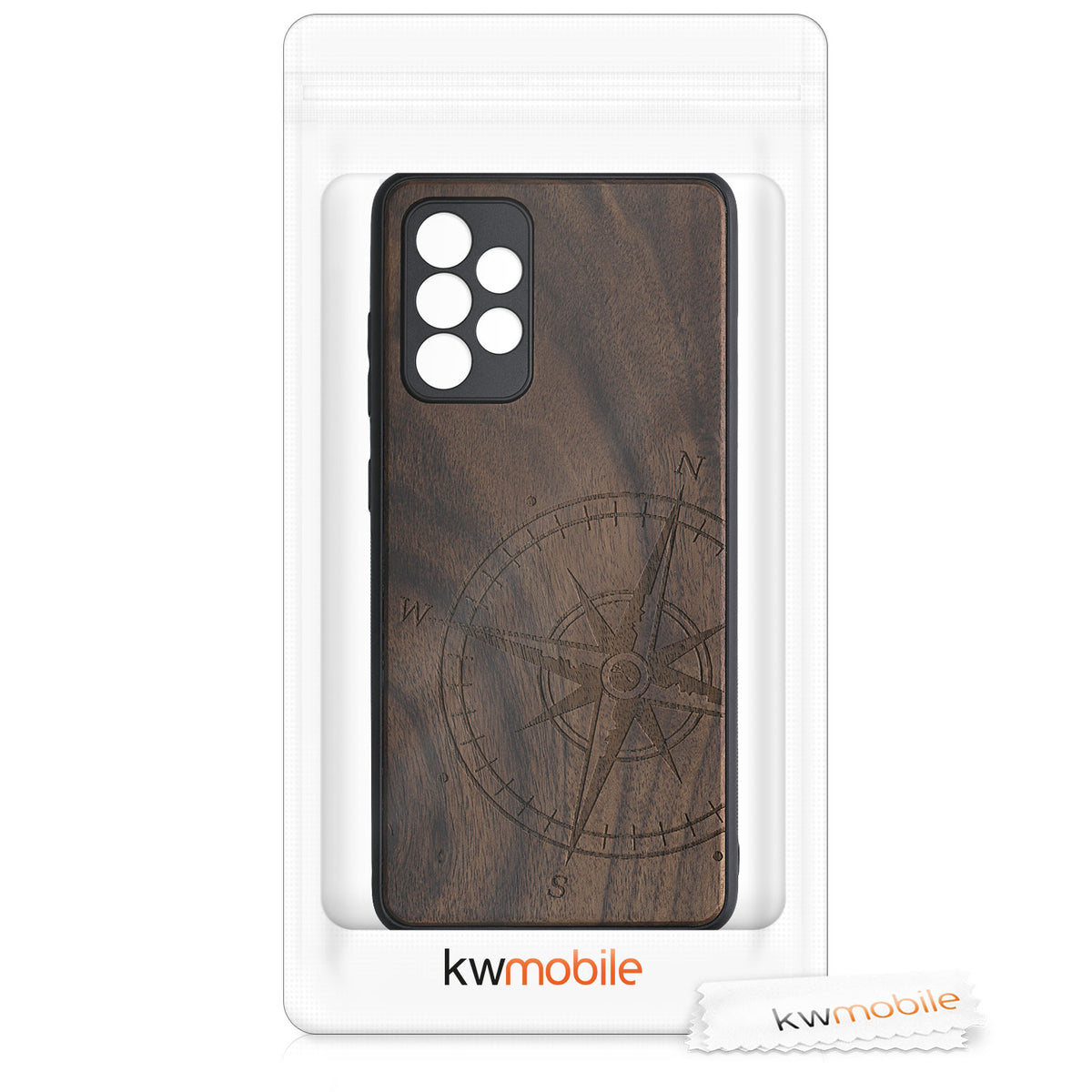 Phone Case with TPU Bumper for Samsung Galaxy A52 / A52 5G / A52s 5G Shockproof Hard Wooden Mandala